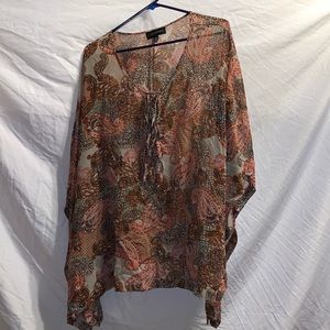 pink blouse with paisley designs